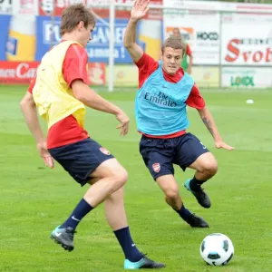 Jack Wilshere and Havard Nordveit (Arsenal). Arsenal Training Camp, Bad Waltersdorf