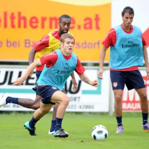 Jack Wilshere and Marouane Chamakh (Arsenal). Arsenal Training Camp, Bad Waltersdorf