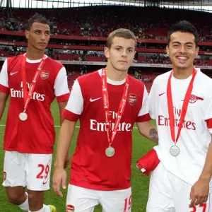 Jack Wilshere and Nico Yennaris (Arsenal). Arsenal 3: 2 Celtic. Emirates Cup Pre Season