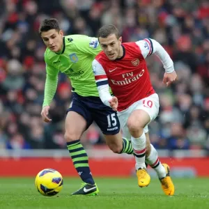 Jack Wilshere Outmaneuvers Ashley Westwood: Arsenal vs. Aston Villa, Premier League 2012-13