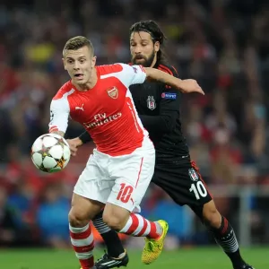 Jack Wilshere Outruns Olcay Sahan: Arsenal FC vs Besiktas JK, UEFA Champions League Qualifiers