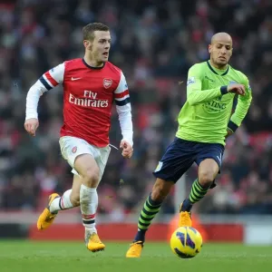 Jack Wilshere Surges Past Karim El Ahmadi: Arsenal vs. Aston Villa, Premier League 2012-13