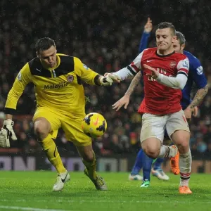 Jack Wilshere vs. David Marshall: Intense Battle at Arsenal's Emirates Stadium (Arsenal v Cardiff City, 2013-14) Jack Wilshere vs. David Marshall: Intense Battle at Arsenal's Emirates Stadium (Arsenal v Cardiff City, 2013-14)