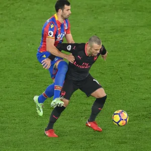 Jack Wilshere vs. Luka Milivojevic Print, Premier League Match 2017-18 Jack Wilshere vs. Luka Milivojevic Print, Premier League Match 2017-18