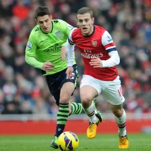 Jack Wilshere's Agile Past: Outmaneuvering Ashley Westwood, Arsenal vs Aston Villa, Premier League 2012-13