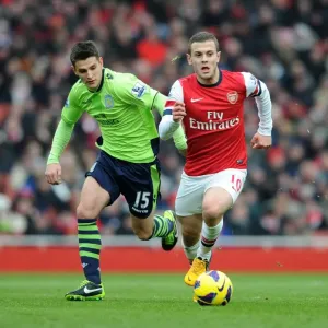 Jack Wilshere's Agility: Outmaneuvering Ashley Westwood, Arsenal vs. Aston Villa, Premier League 2012-13
