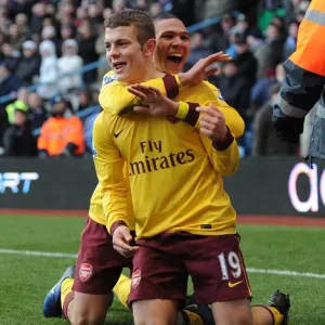 Jack Wilshere's Thrilling Goal Celebration with Kieran Gibbs: Arsenal's Victory over Aston Villa (4-2) Jack Wilshere's Thrilling Goal Celebration with Kieran Gibbs: Arsenal's Victory over Aston Villa (4-2)