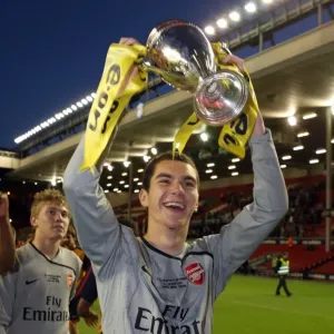 James Shea (Arsenal) with the youth cup trophy James Shea (Arsenal) with the youth cup trophy