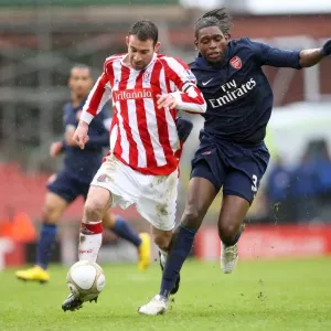 Jay Emmanuel-Thomas (Arsenal) Danny Higginbotham (Stoke). Stoke City 3: 1 Arsenal Jay Emmanuel-Thomas (Arsenal) Danny Higginbotham (Stoke). Stoke City 3: 1 Arsenal