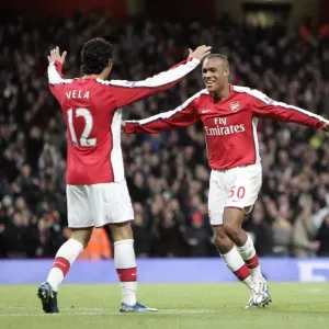 Jay Simpson celebrates scoring his and Arsenals 2nd