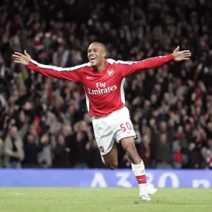 Jay Simpson celebrates scoring his and Arsenals 2nd goal