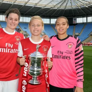 Print of Arsenal Ladies with the FA Cup Trophy Print of Arsenal Ladies with the FA Cup Trophy
