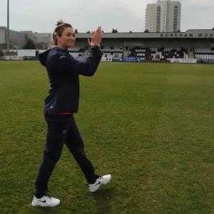 Jodie Taylor (Arsenal Ladies) is introduced to the fans before the match Jodie Taylor (Arsenal Ladies) is introduced to the fans before the match