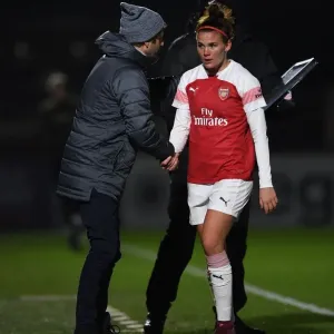 Joe Montemurro and Katrine Veje: Arsenal Women's FA WSL Continental Tyres Cup Match vs Birmingham City Women Joe Montemurro and Katrine Veje: Arsenal Women's FA WSL Continental Tyres Cup Match vs Birmingham City Women