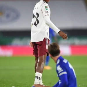 Joe Willock in Action: Arsenal vs. Leicester City - Carabao Cup Showdown