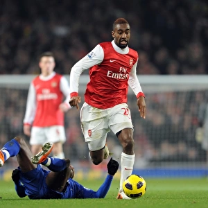 Johan Djourou (Arsenal) Louis Saha (Everton). Arsenal 2: 1 Everton. Barclays Premier League