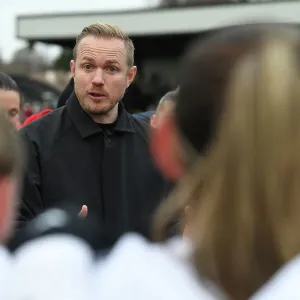 Jonas Eidevall, Arsenal Women's Coach, Reacts After FA Cup Match Against Watford Women