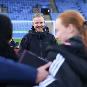 Jonas Eidevall: Arsenal Women's Coach Reacts after Leicester City Match, FA WSL 2022-23