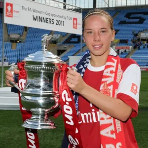 Jordan Nobbs (Arsenal) with the FA Cup Trophy. Arsenal Ladies 2: 0 Bristol Academy