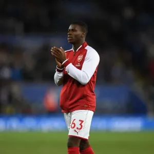 Jordi Osei-Tutu Celebrates with Arsenal Fans after Leicester Match, 2017-18 Season Jordi Osei-Tutu Celebrates with Arsenal Fans after Leicester Match, 2017-18 Season