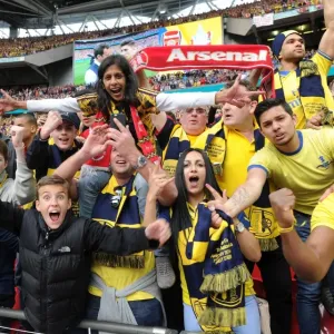 Jubilant Arsenal Fans Celebrate FA Cup Victory: Arsenal 4-0 Aston Villa, Wembley Stadium (FA Cup Final 2015) Jubilant Arsenal Fans Celebrate FA Cup Victory: Arsenal 4-0 Aston Villa, Wembley Stadium (FA Cup Final 2015)