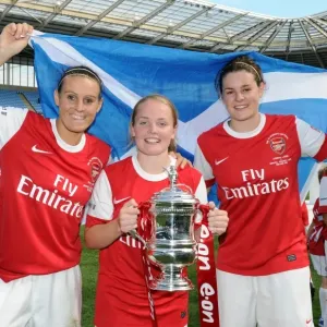 Print of Arsenal Ladies with the FA Cup Trophy Print of Arsenal Ladies with the FA Cup Trophy