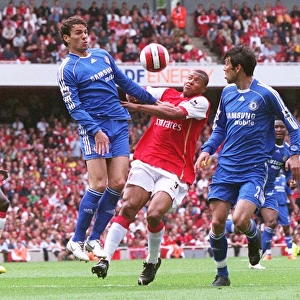 Julio Baptista (Arsenal) Khalid Boulahrouz and Paulo Ferreira (Chelsea)