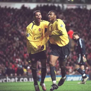 Julio Baptista celebrates scoring his 3rd goal Arsenals 5th with Jermie Aliadiere