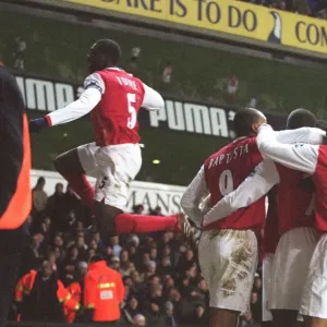 Julio Baptista celebrates scoring his and Arsenals 2nd goal with Theo Walcott Julio Baptista celebrates scoring his and Arsenals 2nd goal with Theo Walcott