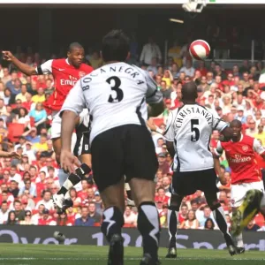Julio Baptista heads over Philippe Christanval to score the 1st Arsenal goal Julio Baptista heads over Philippe Christanval to score the 1st Arsenal goal