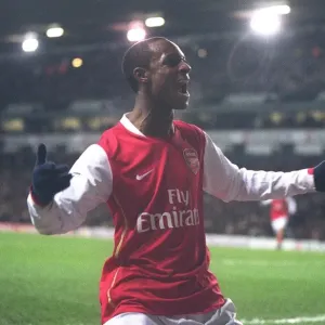 Justin Hoyte celebrates Arsenals 1st goal scored by Julio Baptista which he created with a cross. Tottenham Hotspur 2: 2 Arsenal. Carling Cup Semi Final 1st Leg. White Hart Lane, London, 24 / 1 / 07. Credit: Arsenal Football Club / Justin Hoyte celebrates Arsenals 1st goal scored by Julio Baptista which he created with a cross. Tottenham Hotspur 2: 2 Arsenal. Carling Cup Semi Final 1st Leg. White Hart Lane, London, 24 / 1 / 07. Credit: Arsenal Football Club /