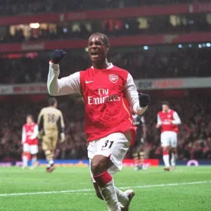 Justin Hoyte celebrates scoring Arsenals 2nd goal