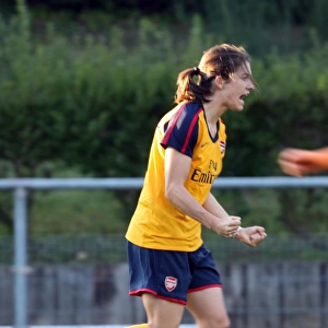 Karen Carney celebrates scoring her 1st goal for Arsenal