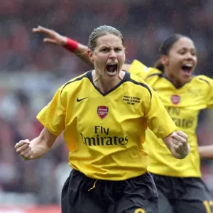 Kelly Smith (Arsenal) celebrates their 2nd goal Kelly Smith (Arsenal) celebrates their 2nd goal