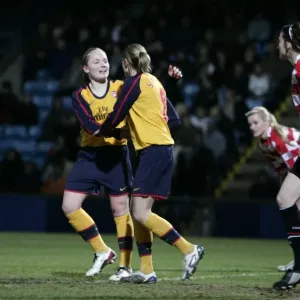 Kelly Smith celebrates scoring Arsenal and her 1st Kelly Smith celebrates scoring Arsenal and her 1st