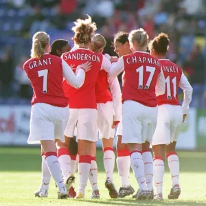 Kelly Smith's Historic Goal: Arsenal Ladies Celebrate First Goal Against Brondby IF in UEFA Women's Cup Semi-Final Kelly Smith's Historic Goal: Arsenal Ladies Celebrate First Goal Against Brondby IF in UEFA Women's Cup Semi-Final