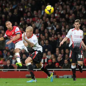 Kieran Gibbs (Arsenal) Martin Skrtel (Liverpool). Arsenal 2: 0 Liverpool. Barclays Premier League