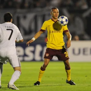 Kieran Gibbs (Arsenal) Nemanja Tomic (Partizan). Partizan Belgrade 1: 3 Arsenal