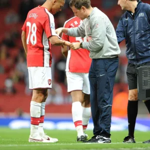 Kieran Gibbs (Arsenal) and Physio Colin Lewin