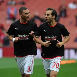 Kieran Gibbs and Mathieu Flamini (Arsenal) in their Arsenal for Everyone T Shirt Kieran Gibbs and Mathieu Flamini (Arsenal) in their Arsenal for Everyone T Shirt