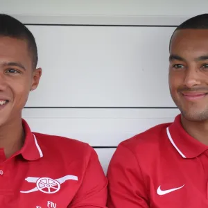 Kieran Gibbs and Theo Walcott (Arsenal). Barnet 0: 4 Arsenal. Pre Season Friendly