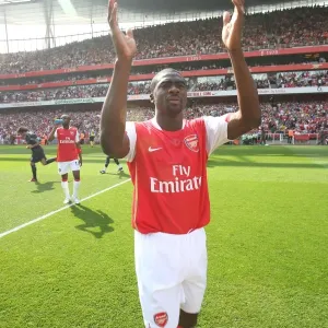 Kolo Toure applauds the fans before the match