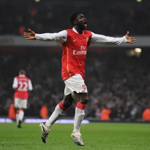 Kolo Toure celebrates scoring the Arsenal goal Kolo Toure celebrates scoring the Arsenal goal
