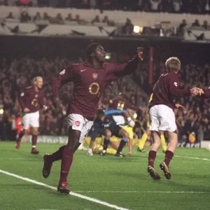 Kolo Toure's Historic Goal: Arsenal Takes the Lead Against Villareal in the 2006 UEFA Champions League Semi-Final at Highbury