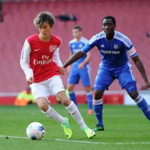 Print of Kristoffer Olsson scoring for Arsenal U18 against Chelsea U18 Print of Kristoffer Olsson scoring for Arsenal U18 against Chelsea U18