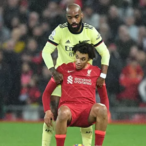 Lacazette Consoles Trent Alexander-Arnold: A Moment of Sportsmanship in the Premier League Clash Between Liverpool and Arsenal (November 2021)