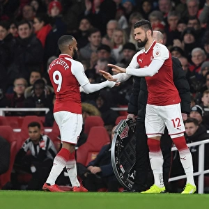 Lacazette and Giroud: A Heartwarming Moment of Camaraderie during Arsenal vs. Newcastle United (2017-18)