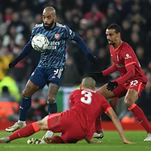 Lacazette vs Matip: Intense Battle in Carabao Cup Semi-Final First Leg between Liverpool and Arsenal