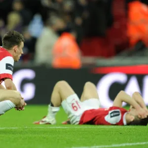 Laurent Koscielny (Arsenal) dejected after the match. Arsenal 1: 2 Birmingham City