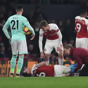 Laurent Koscielny (Arsenal) Jordan Reece (Arsenal Physio)